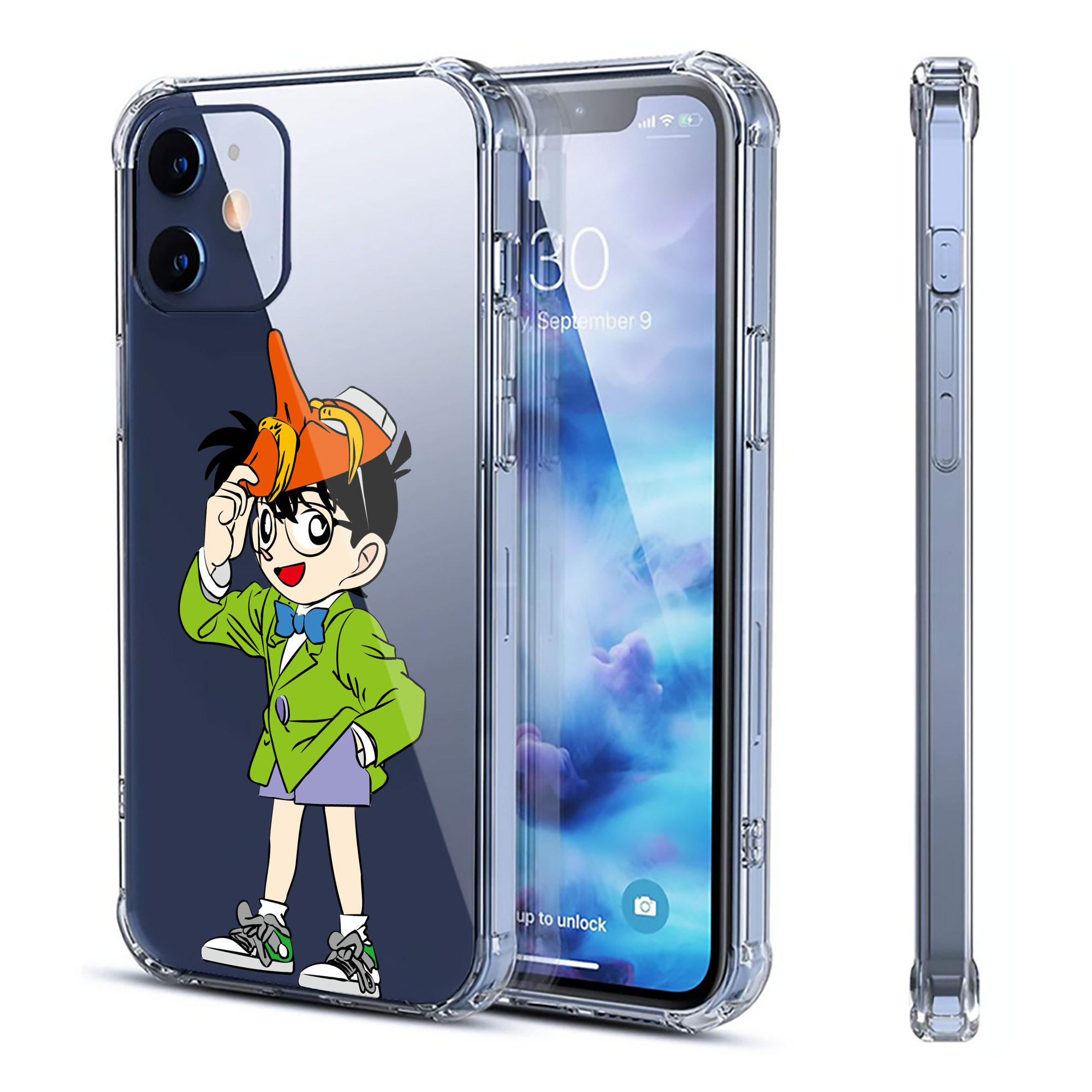 （画像用） 名探偵コナン 江戸川 コナン Detective Conan Conan Edogawa 【iPhone 12シリーズ対応】透明スマホケース（クリアソフトケース）
